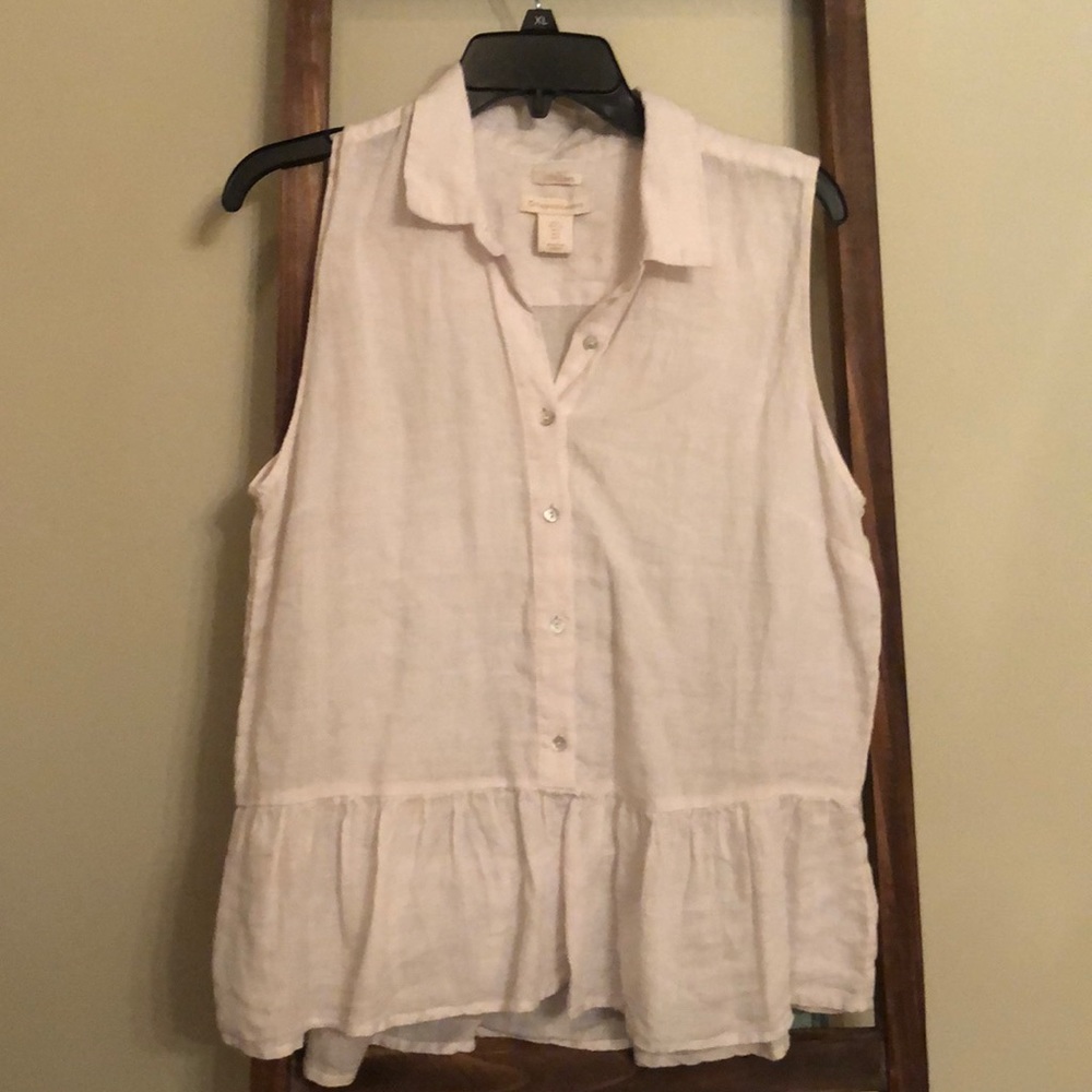 White linen top